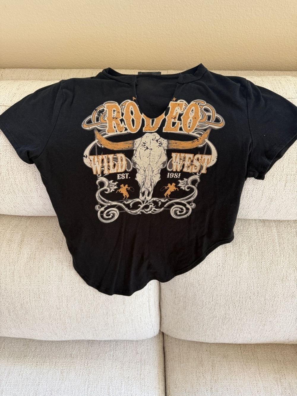 Black Rodeo Graphic Crop Top - Wild West